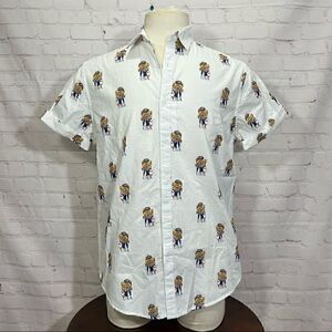 DENIM & FLOWER shirt All American Teddy Bear image like  Ralph Lauren bear NWT